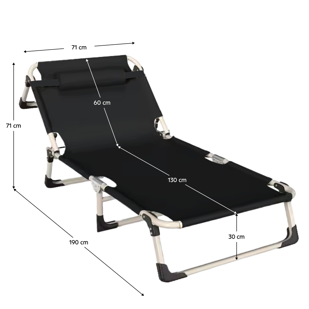 Kerti nyugágy, fekete/bézs, BOVRY