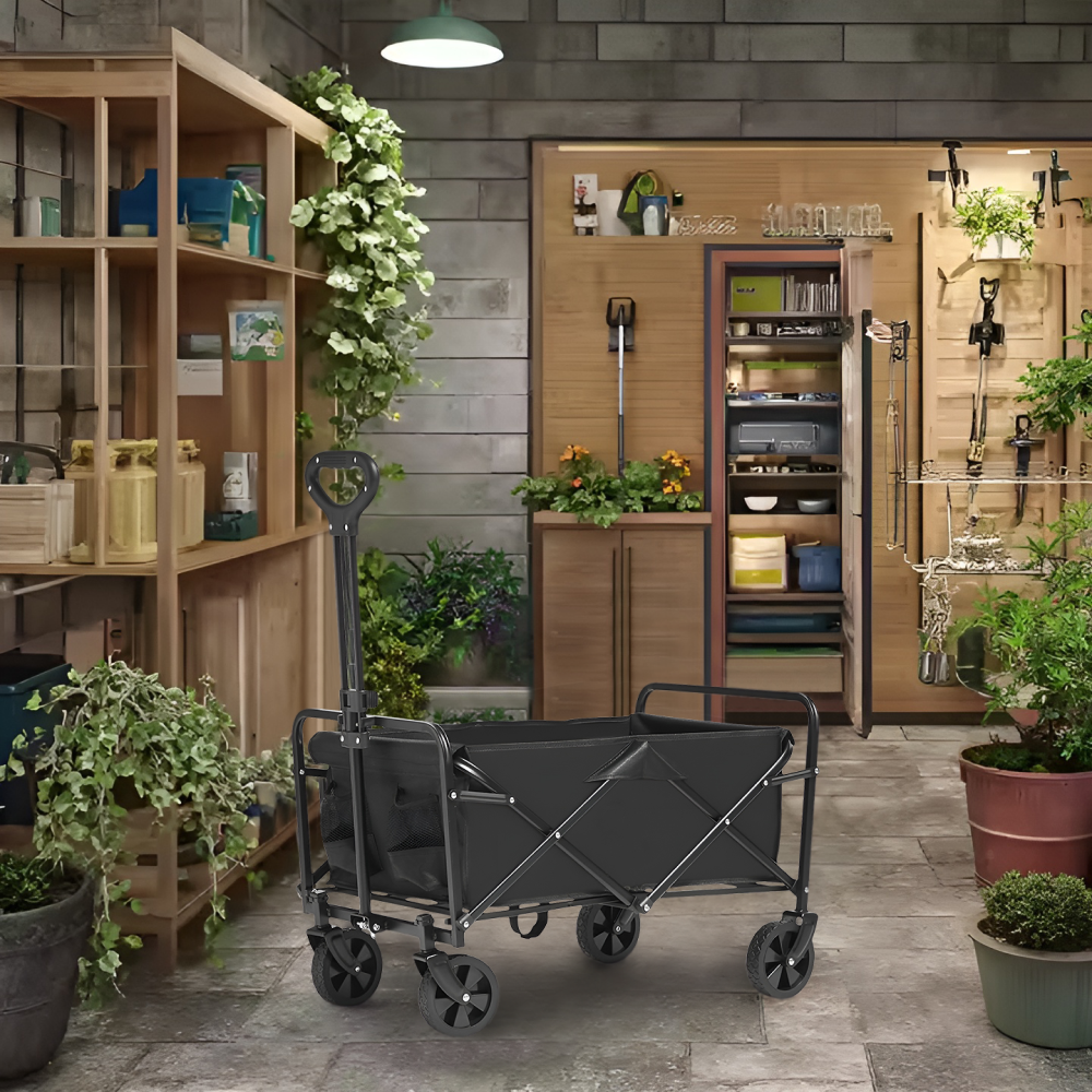 Kerti kocsi, összecsukható, fekete, KARIL Kerti kocsi, összecsukható, fekete, KARIL