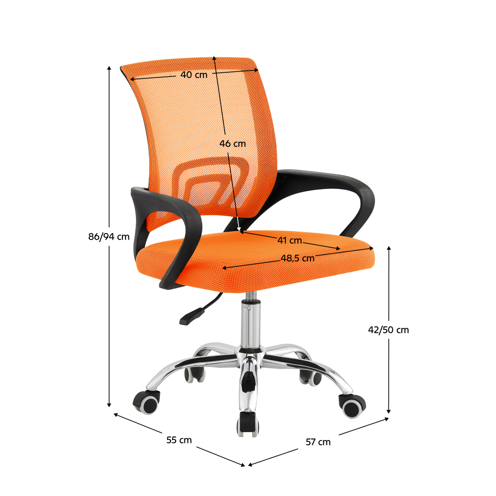 Kancelárska stolička, oranžová/čierna, DEX 4 NEW