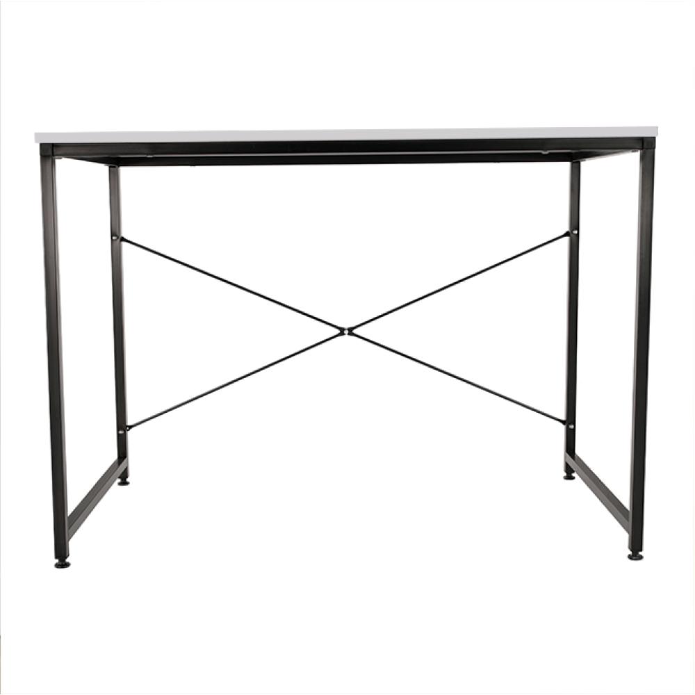 Íróasztal, fehér/fekete, 120x60 cm, MELLORA