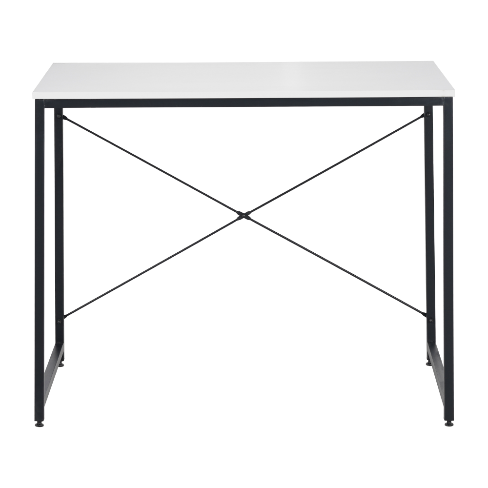 Íróasztal, fehér/fekete, 90x60 cm, MELLORA