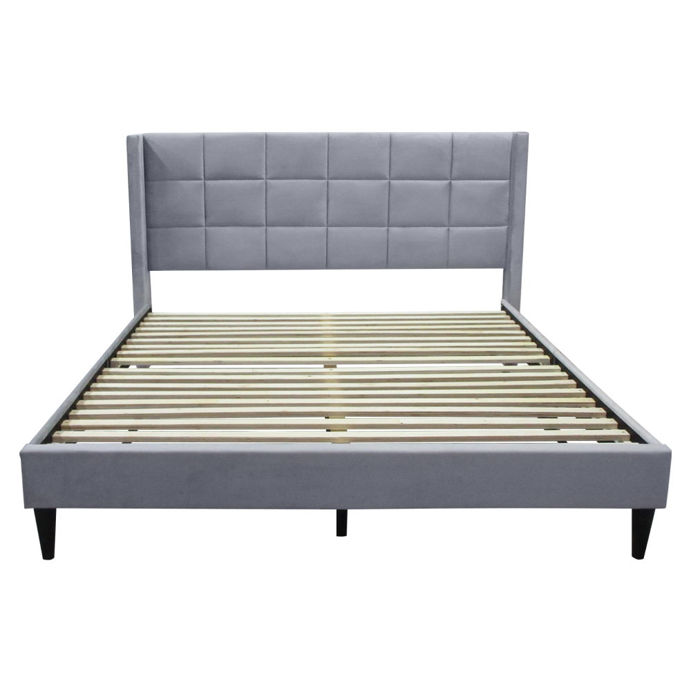 Ágy, 160x200, szürke Velvet szövet, BELATO