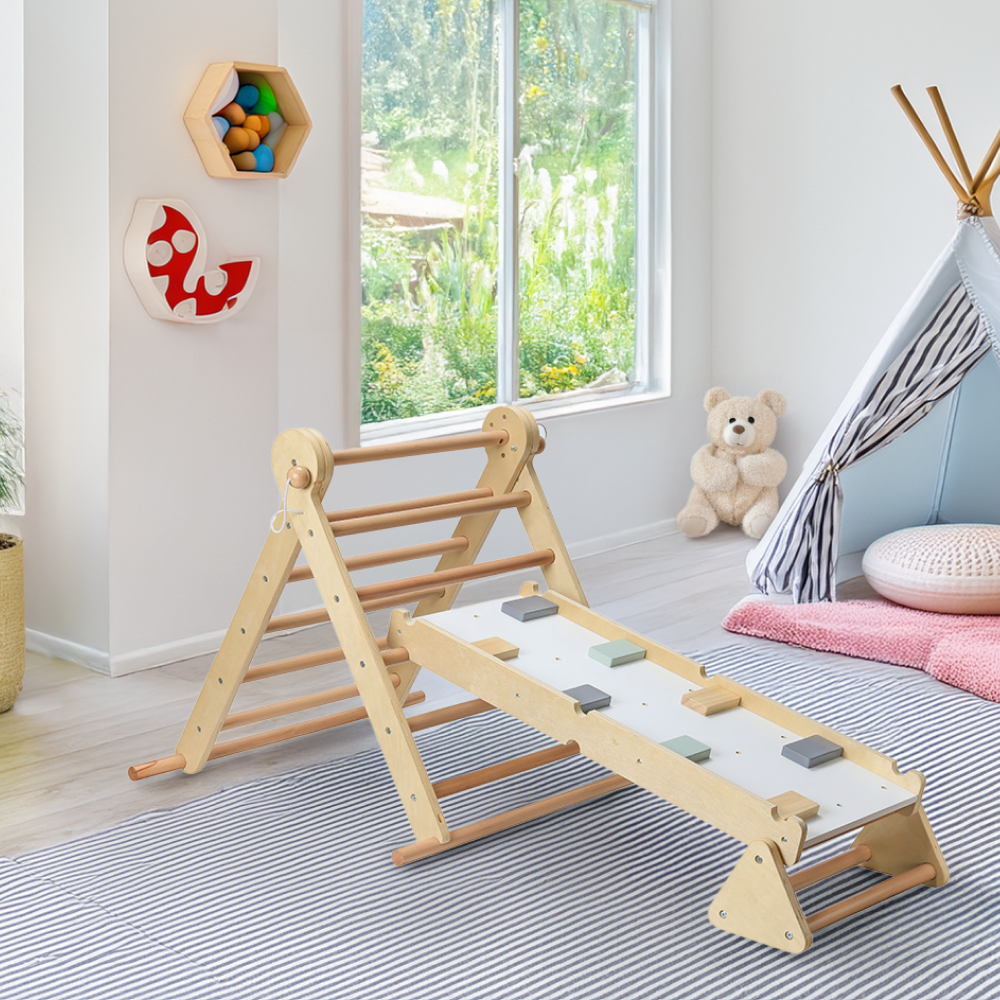 Montessori Piklerovej trojuholník 3v1, prírodná/mix farieb, OPRIN