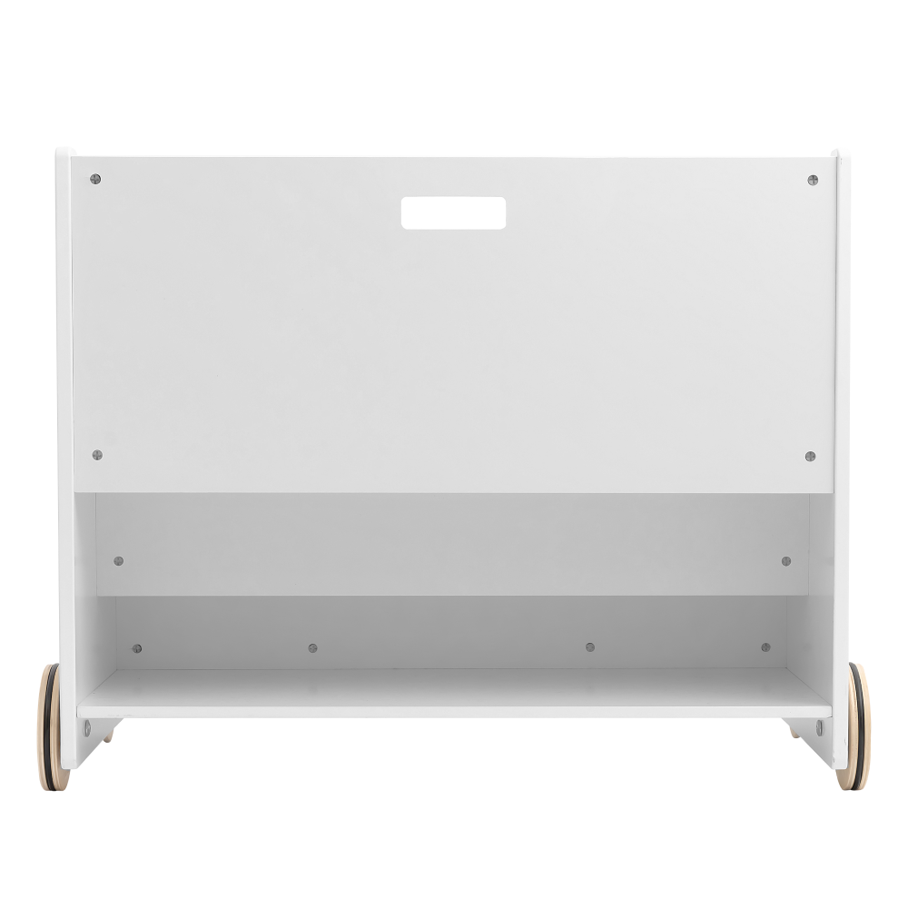 Gyerek könyvespolc kerekekkel, fehér, BERUS