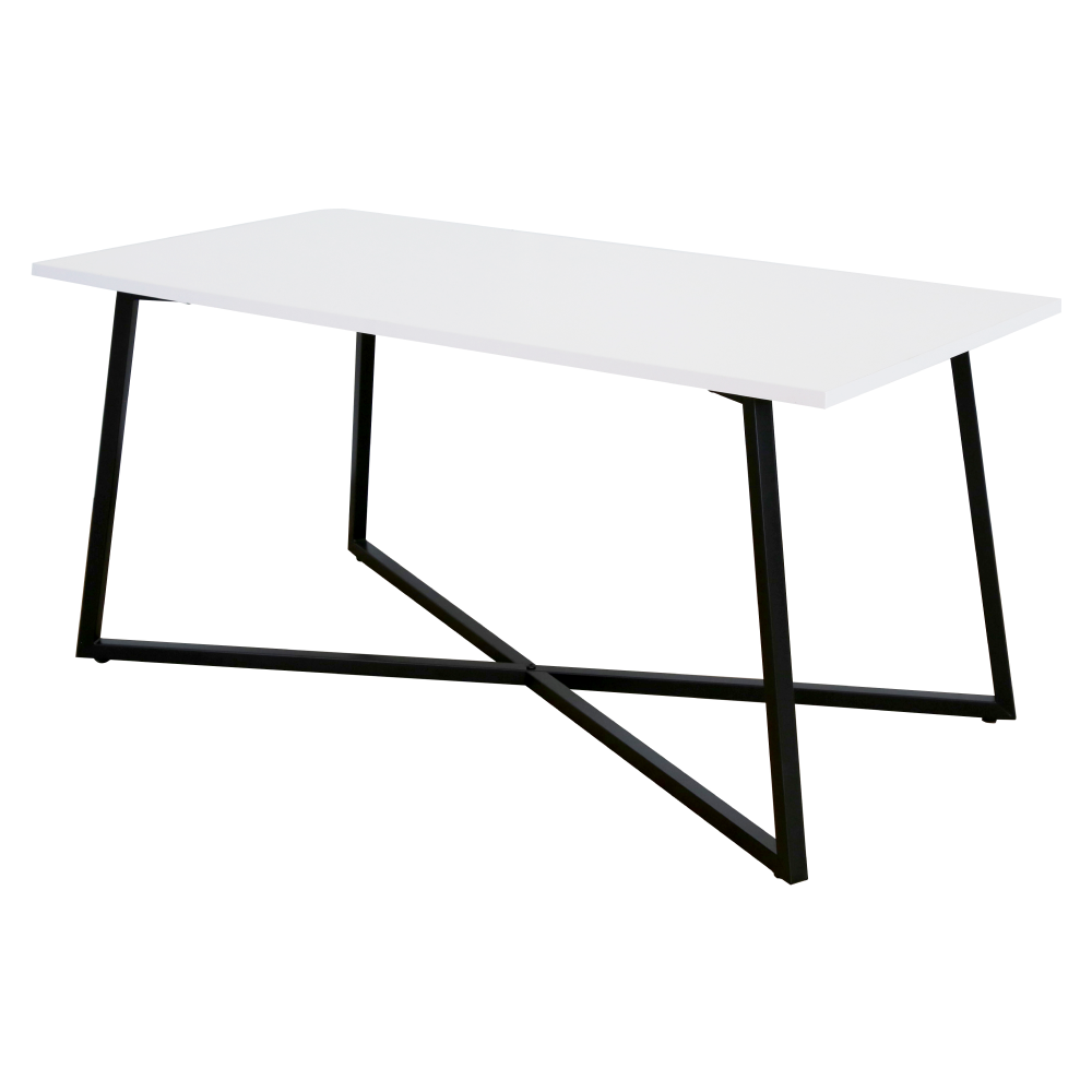 Dohányzóasztal, fehér/fekete, BERTEL