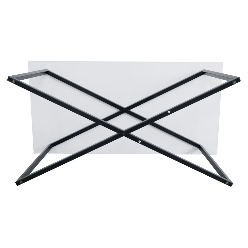 Dohányzóasztal, fehér/fekete, BERTEL