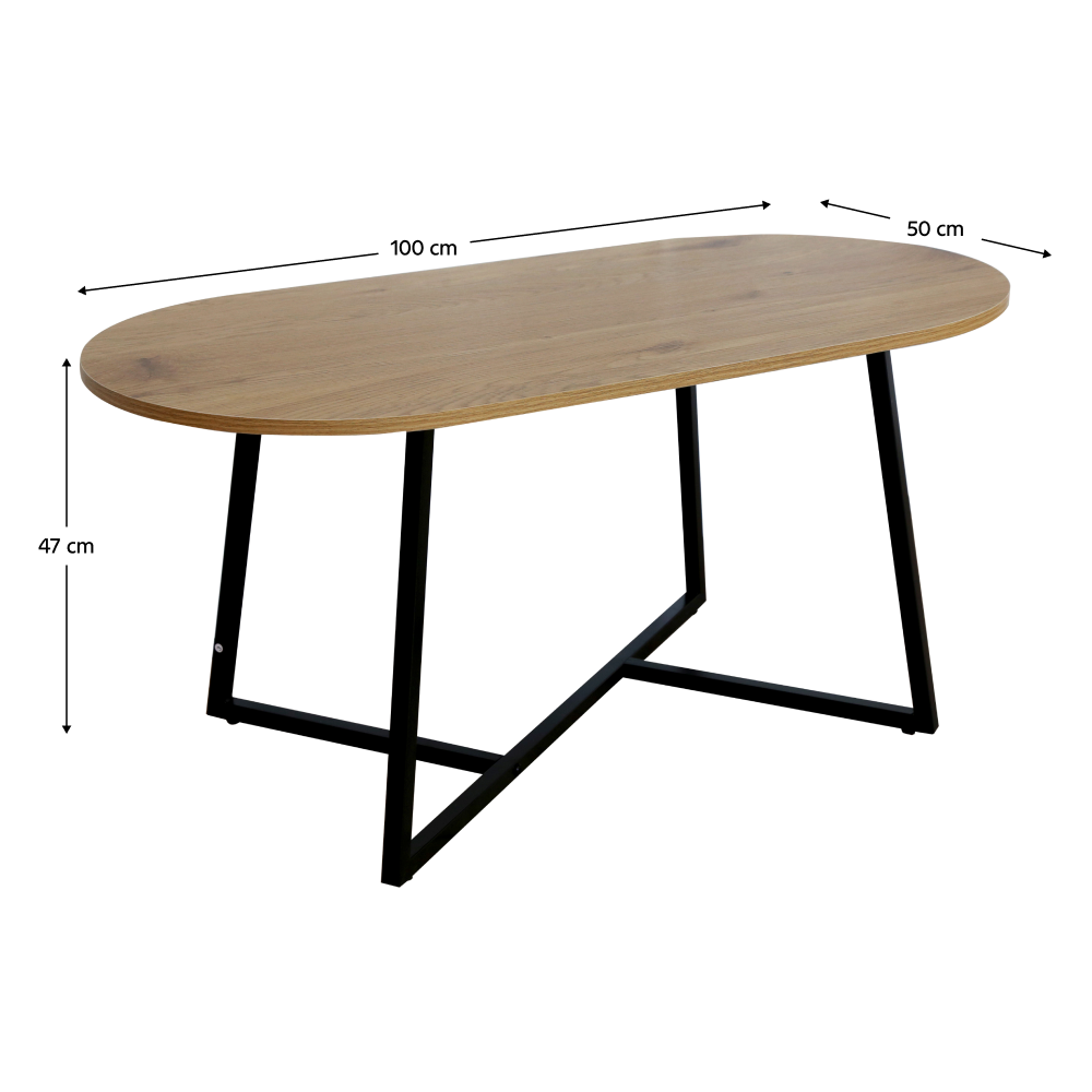 Dohányzóasztal, tölgy/fekete, FREMONT Dohányzóasztal, tölgy/fekete, FREMONT