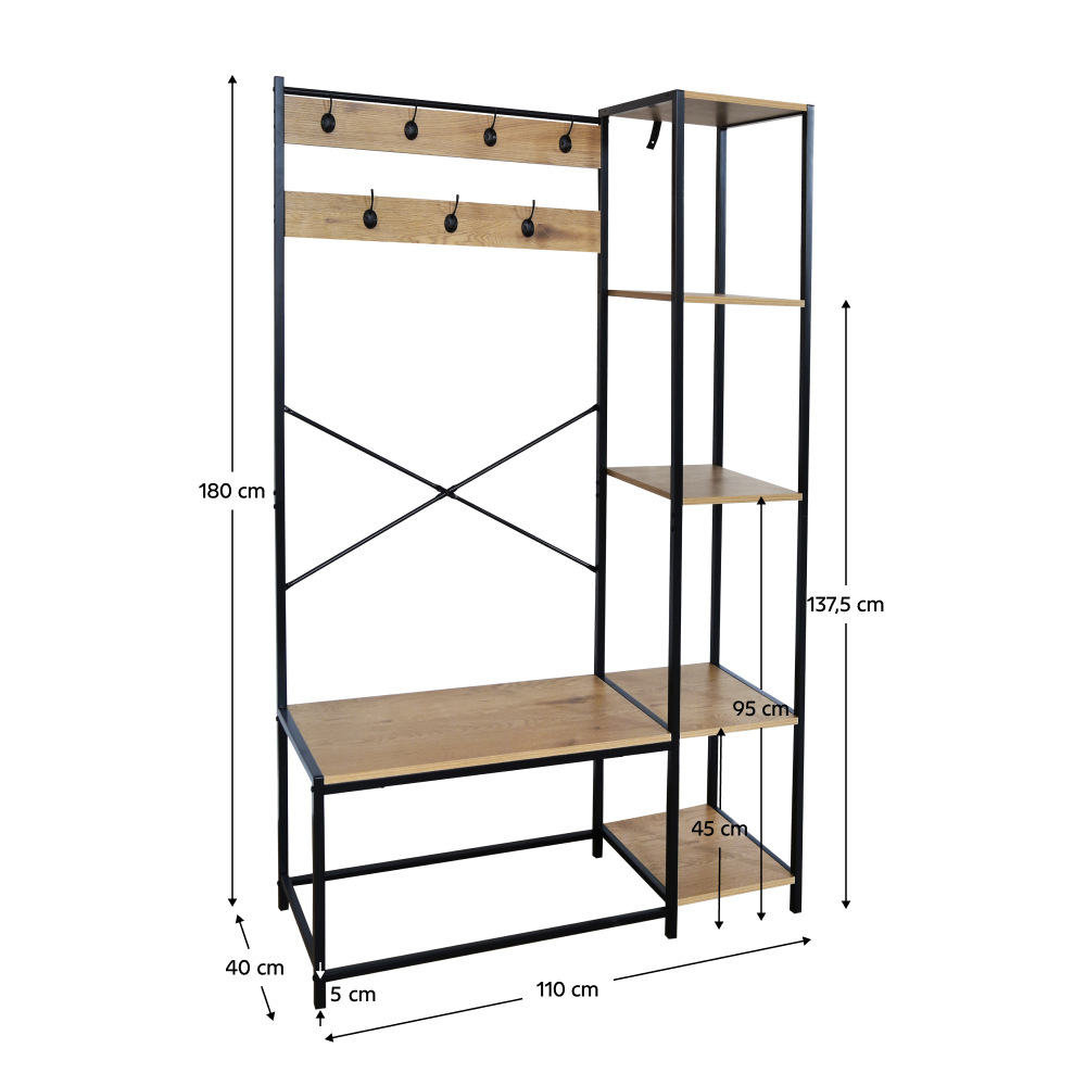 Fogas, fekete/tölgy, BERDY