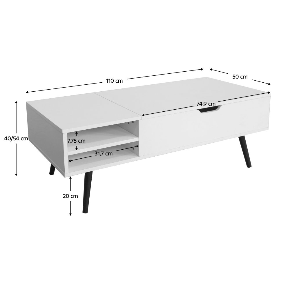 Konferenčný stolík, biela, ARALYN