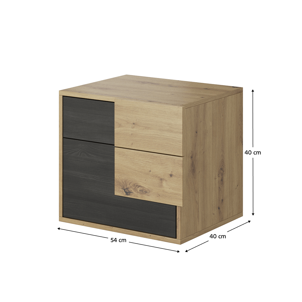 Hálószoba szett (szekrény+ágy+2x éjjeliszekrény), artisan tölgy/fekete norvég fenyő, BAFRA Hálószoba szett (szekrény+ágy+2x éjjeliszekrény), artisan tölgy/fekete norvég fenyő, BAFRA