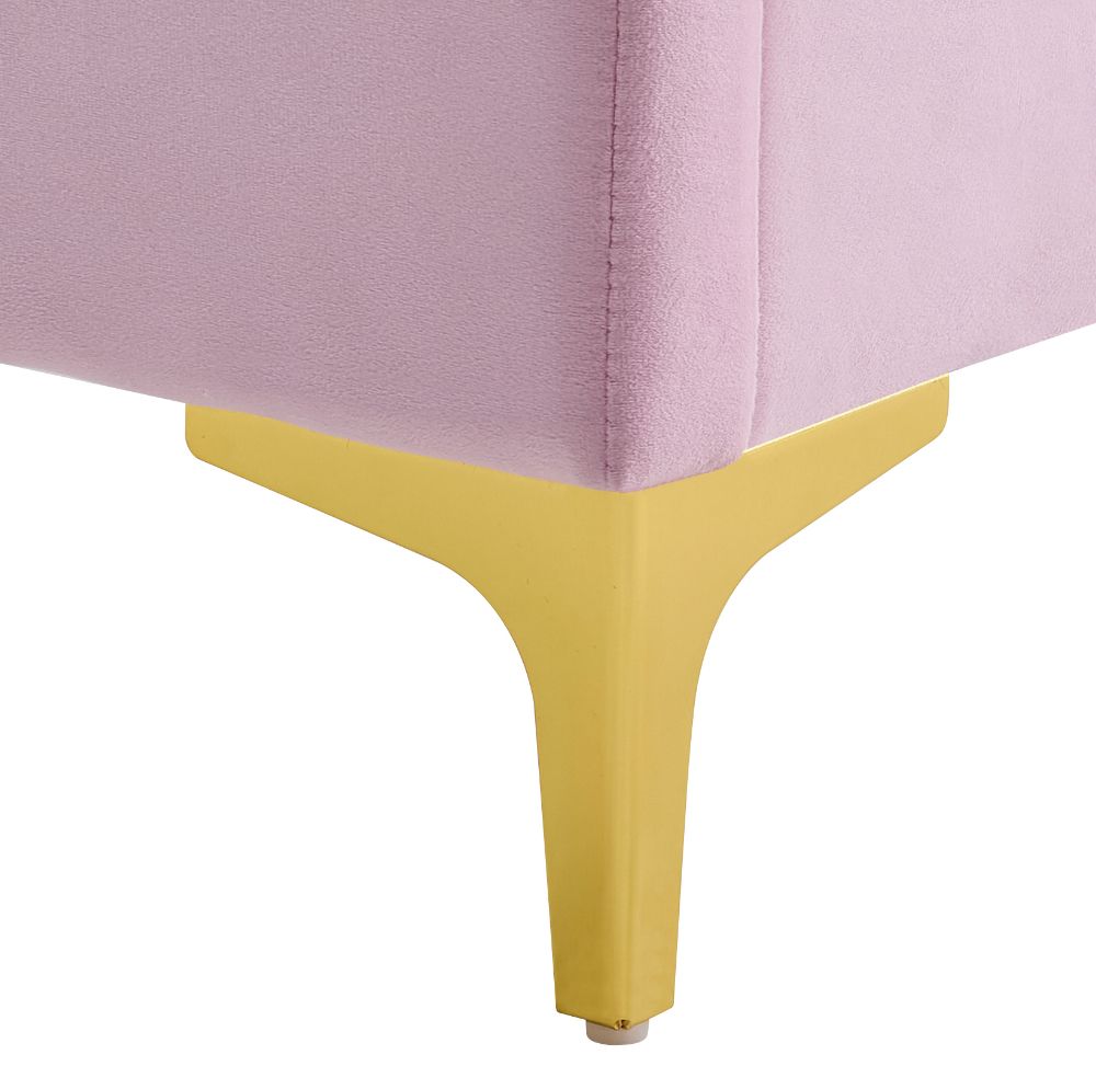 Posteľ s roštom, 140x200, ružová Velvet látka, ISADORA