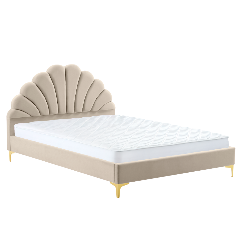 Posteľ s roštom, 160x200, béžová Velvet látka, ISADORA