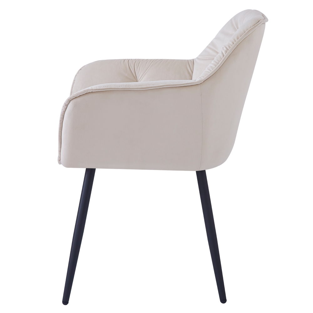 Dizajnové kreslo, béžová Velvet látka, FEDRIS NEW