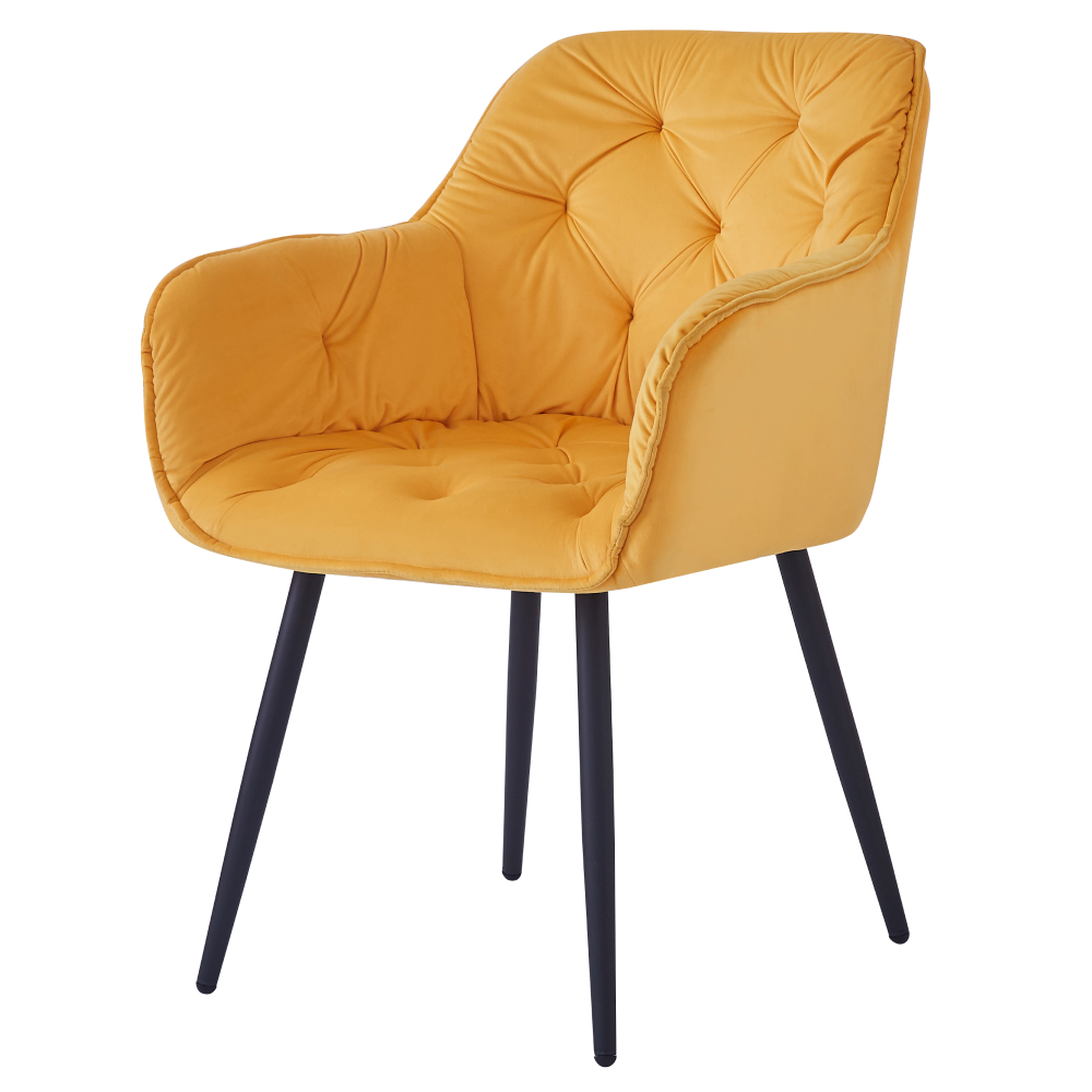 Dizajnové kreslo, žltá Velvet látka, FEDRIS NEW