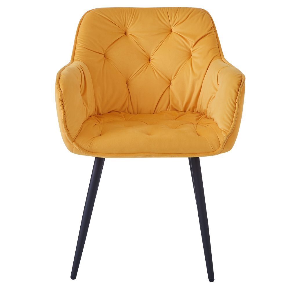 Dizajnové kreslo, žltá Velvet látka, FEDRIS NEW