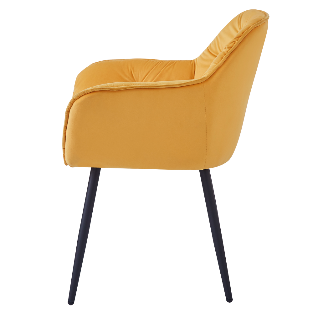 Dizajnové kreslo, žltá Velvet látka, FEDRIS NEW