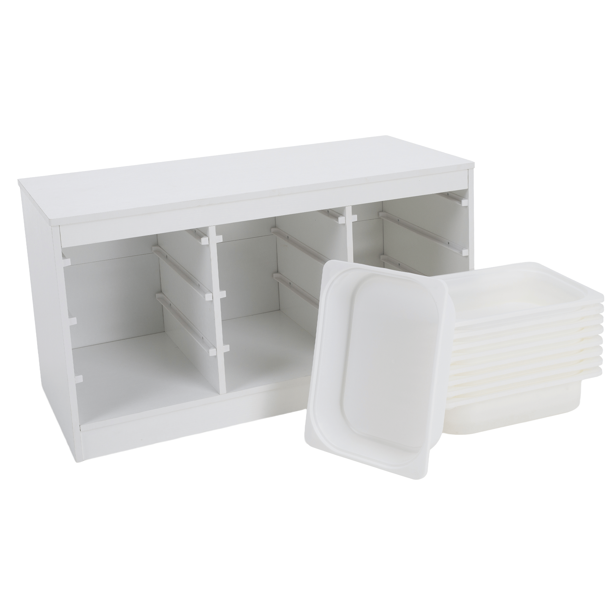 Rendszerező tárolódobozokkal, fehér, TRIMAL Rendszerező tárolódobozokkal, fehér, TRIMAL