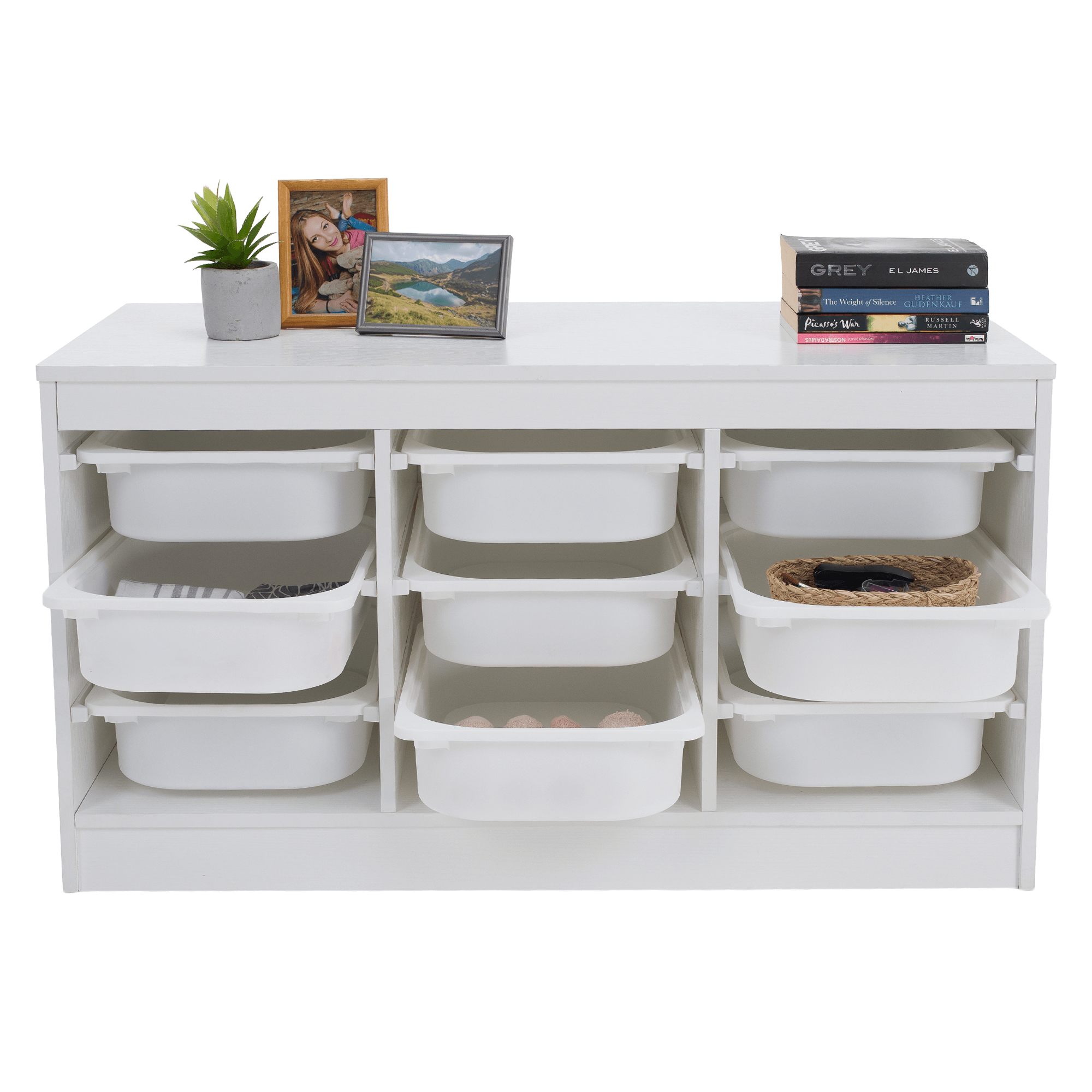 Rendszerező tárolódobozokkal, fehér, TRIMAL Rendszerező tárolódobozokkal, fehér, TRIMAL