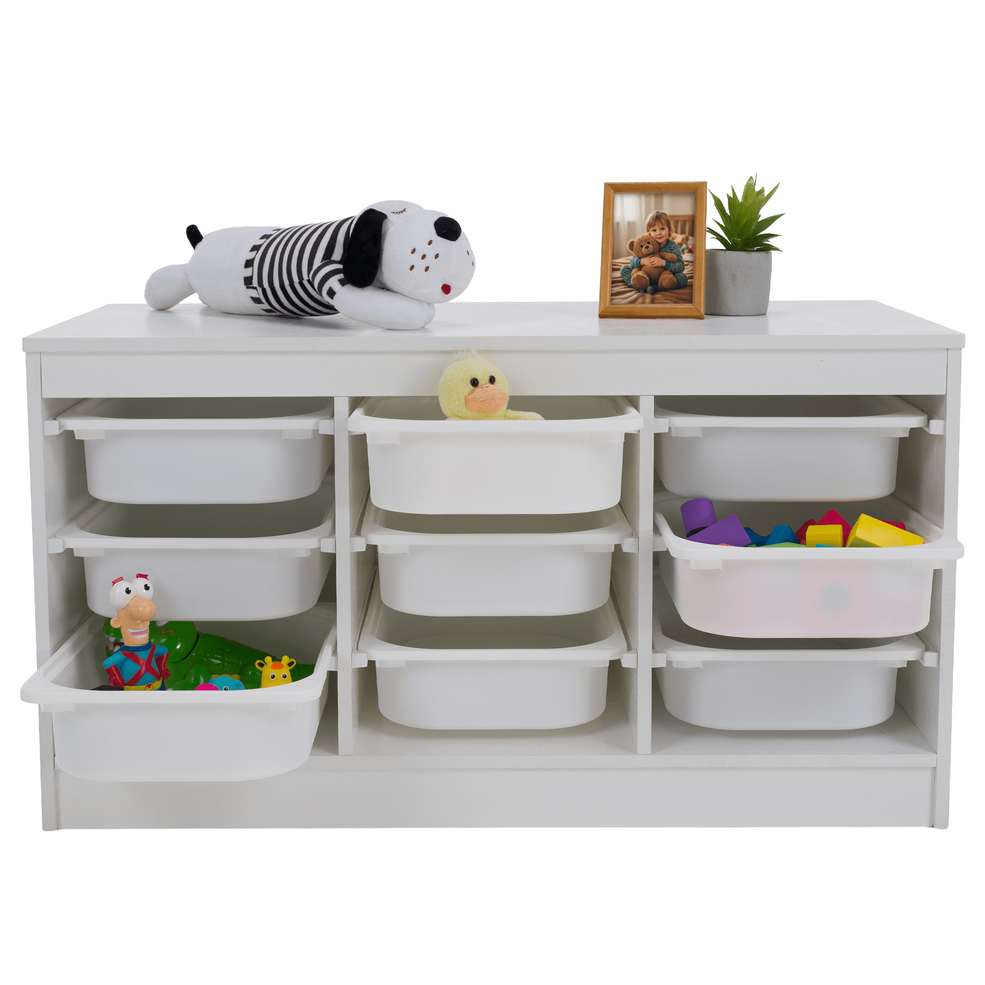 Rendszerező tárolódobozokkal, fehér, TRIMAL Rendszerező tárolódobozokkal, fehér, TRIMAL