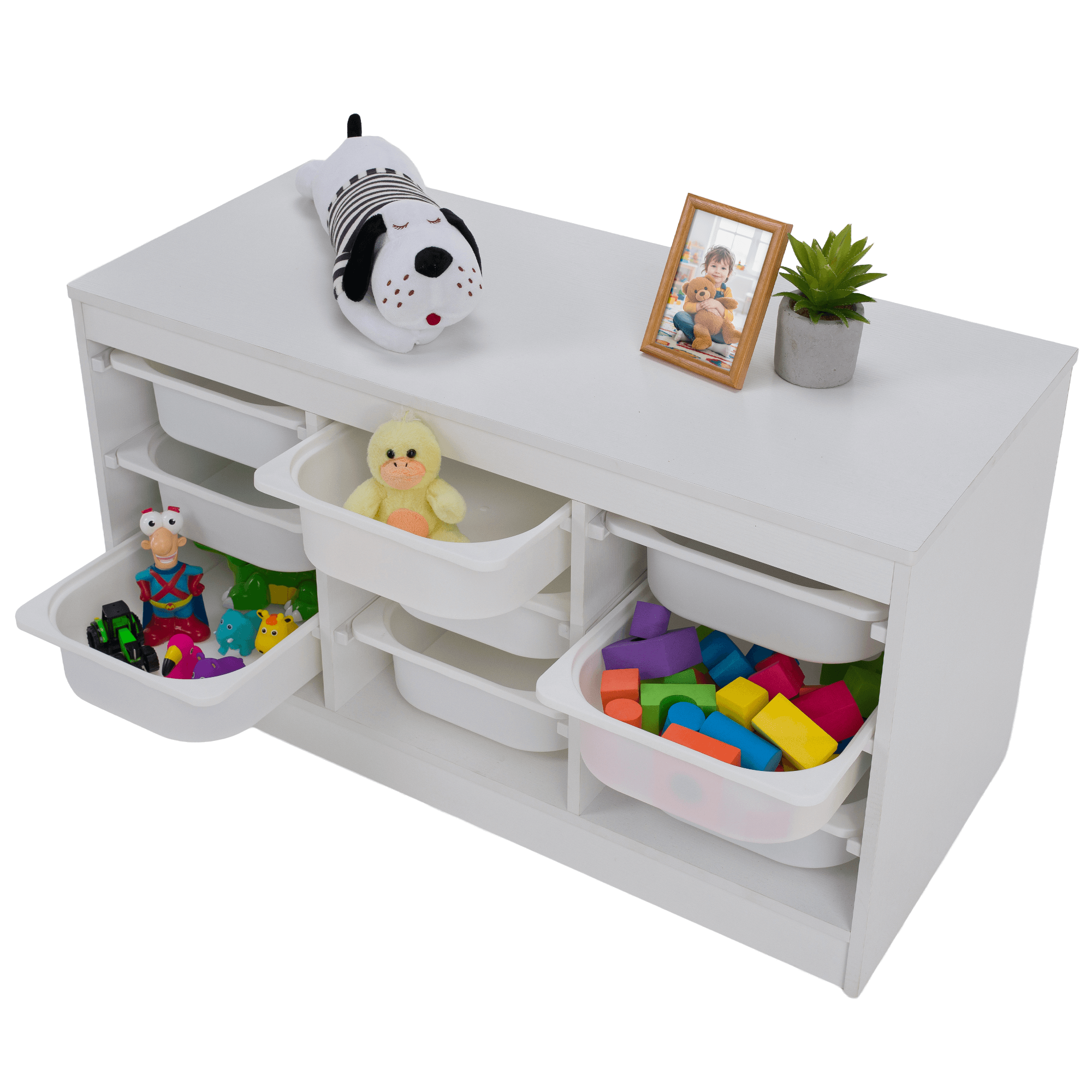 Rendszerező tárolódobozokkal, fehér, TRIMAL Rendszerező tárolódobozokkal, fehér, TRIMAL