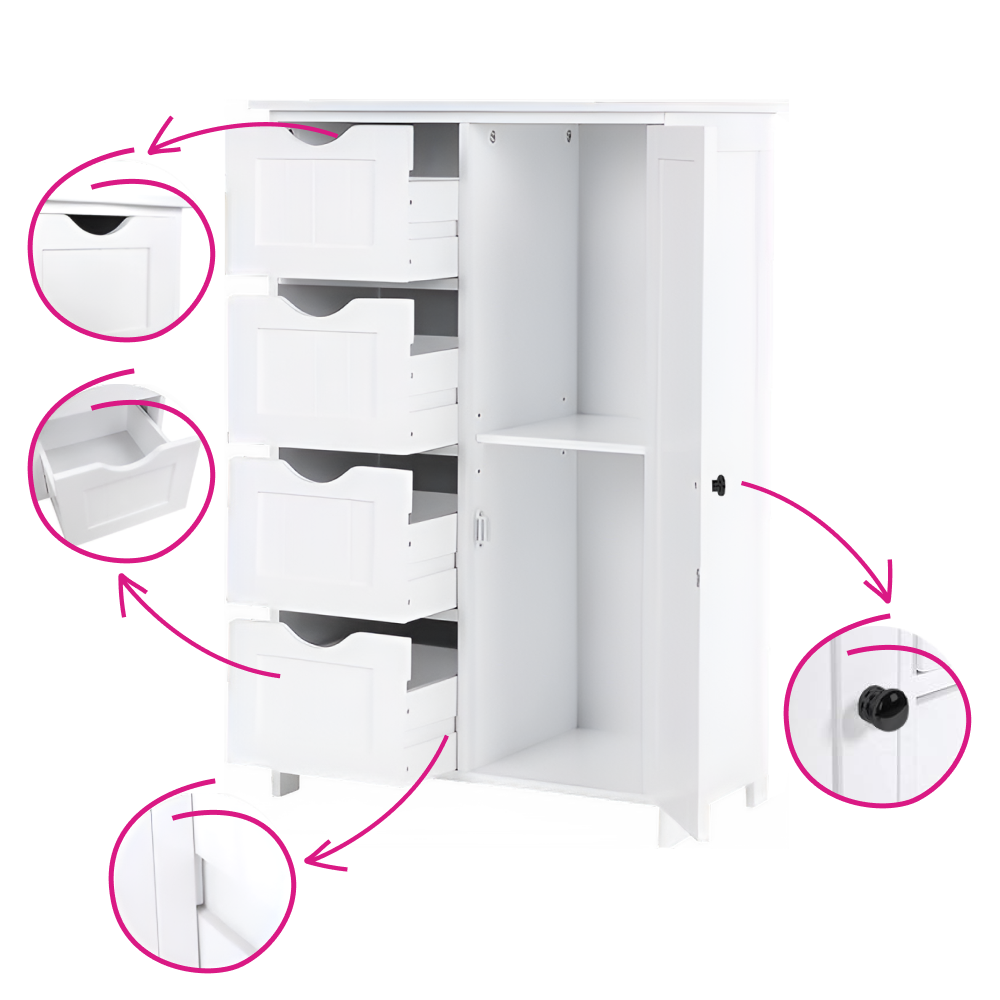 Szekrény/polcállvány, fehér, STORMI Szekrény/polcállvány, fehér, STORMI