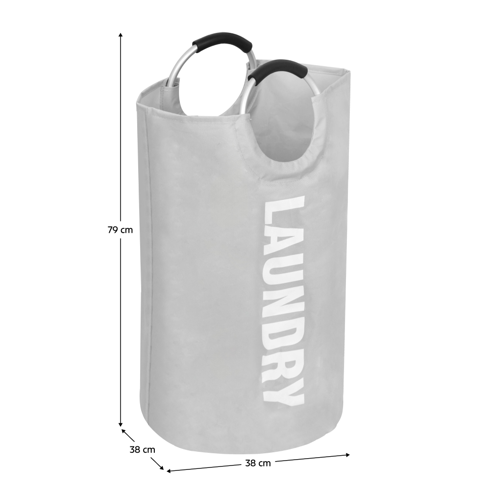 Szövet szennyestartó kosár, szürke, DARILO