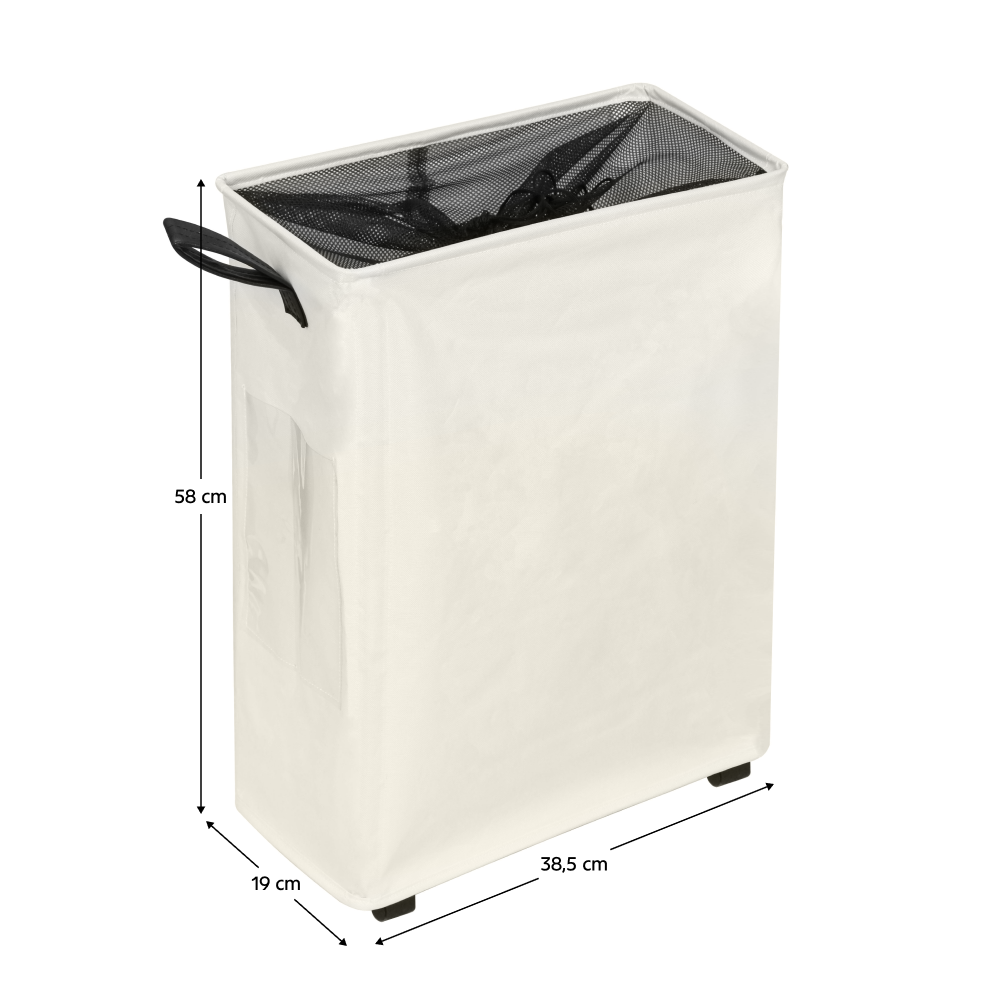 Összecsukható szennyestartó kerekekkel, bézs, PRIOR