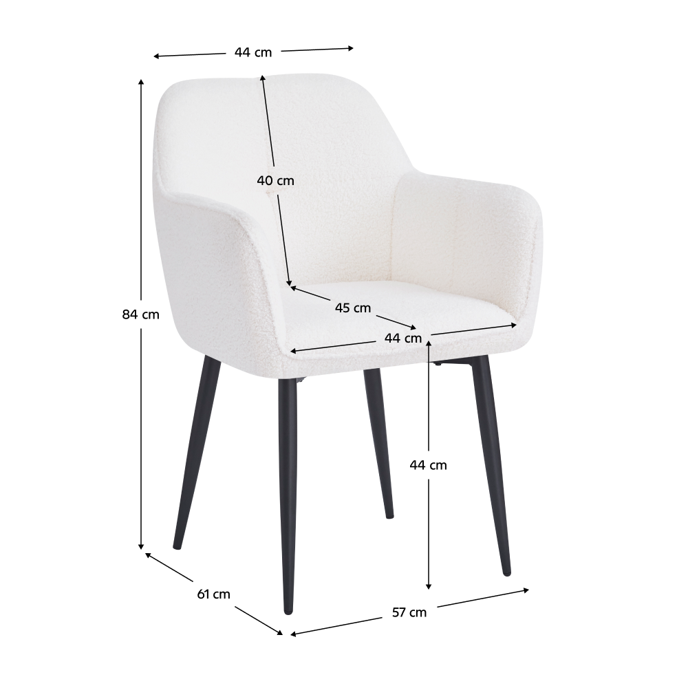 Jedálenské kreslo, biela/čierna, SENER