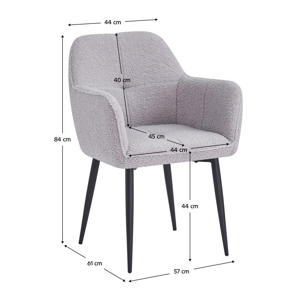 Jedálenské kreslo, sivá/čierna, SENER