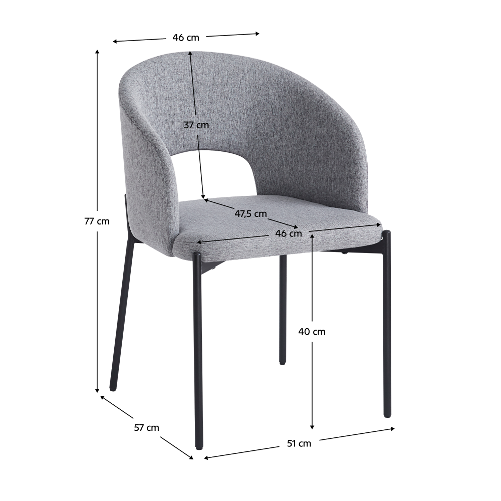 Jedálenská stolička, sivá/čierna, LONKA