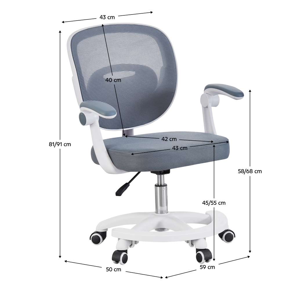 Forgószék, szürke/fehér, TRIXI TYP 2