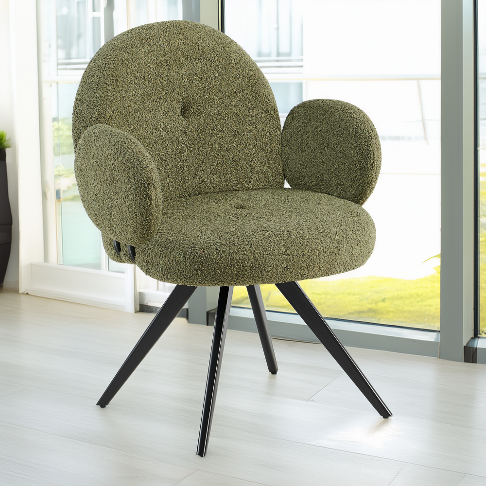 Otočná stolička, zelená/čierna, VASALA