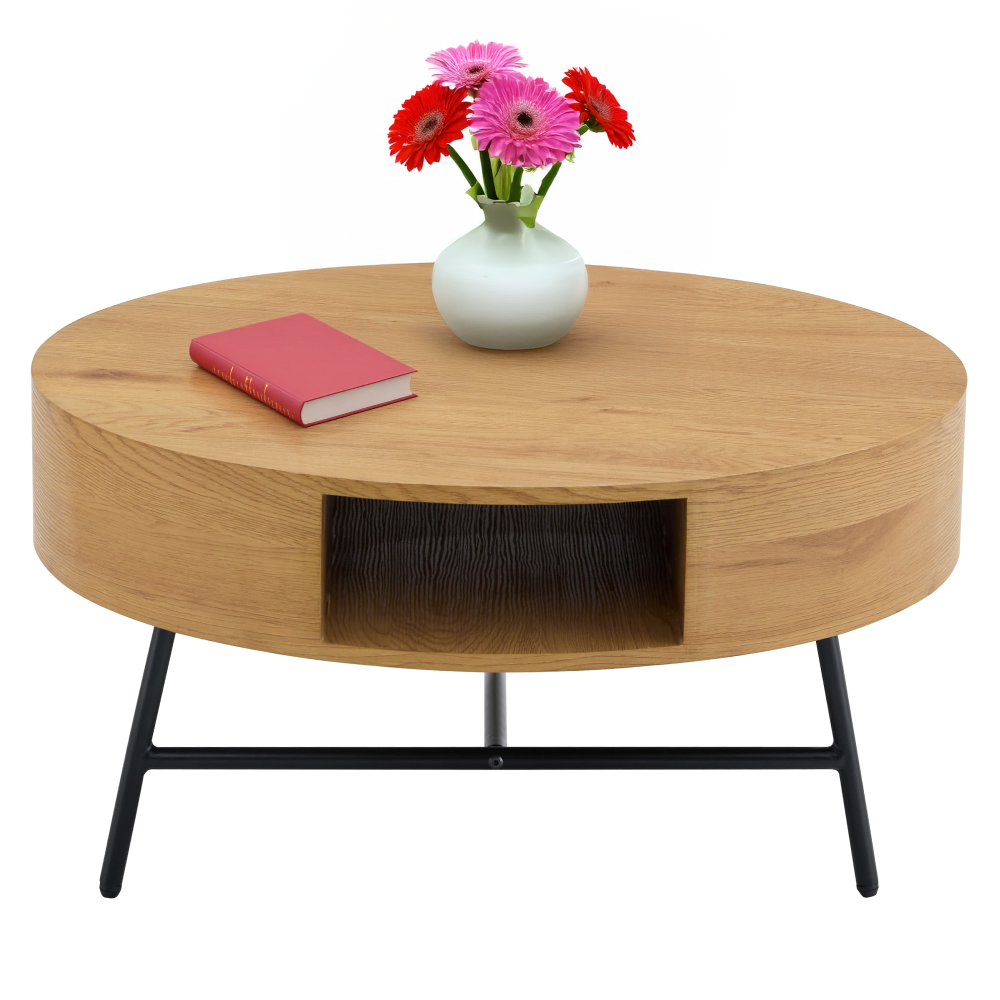 Konferenčný stolík, dub/čierna, TARMON