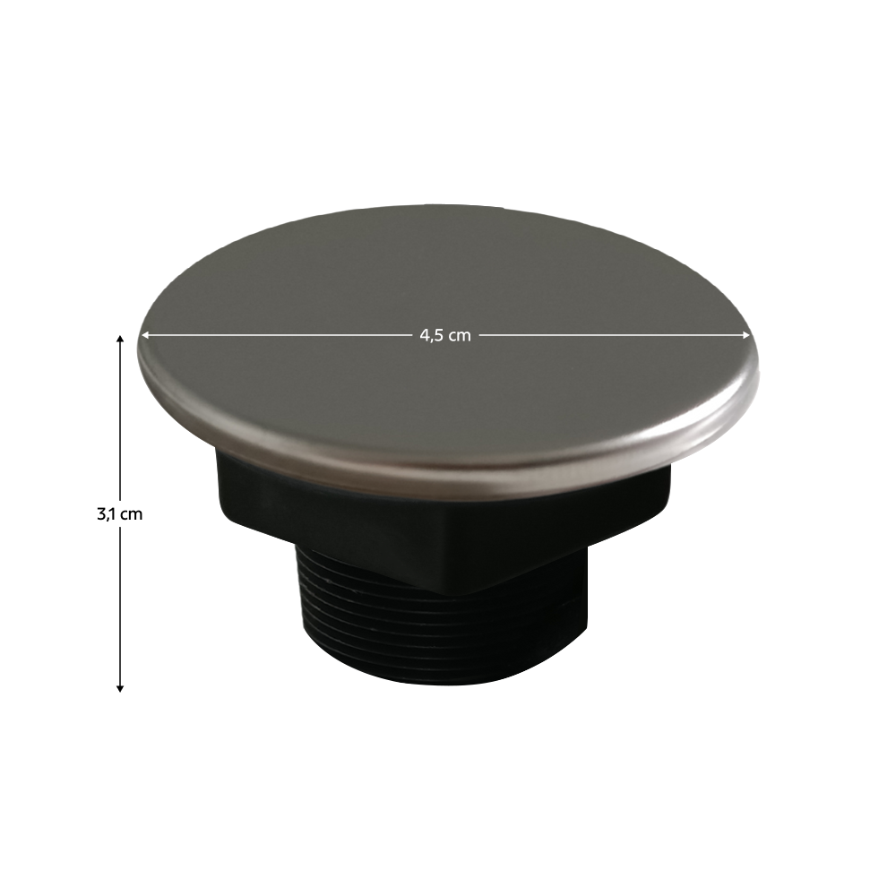 Záslepka na umývadlo/drez, chróm, priemer 4,5 cm, ZAPA