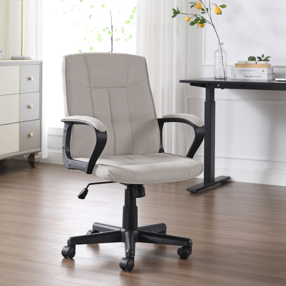 Kancelárske kreslo, svetlosivá/čierna, LANDIS