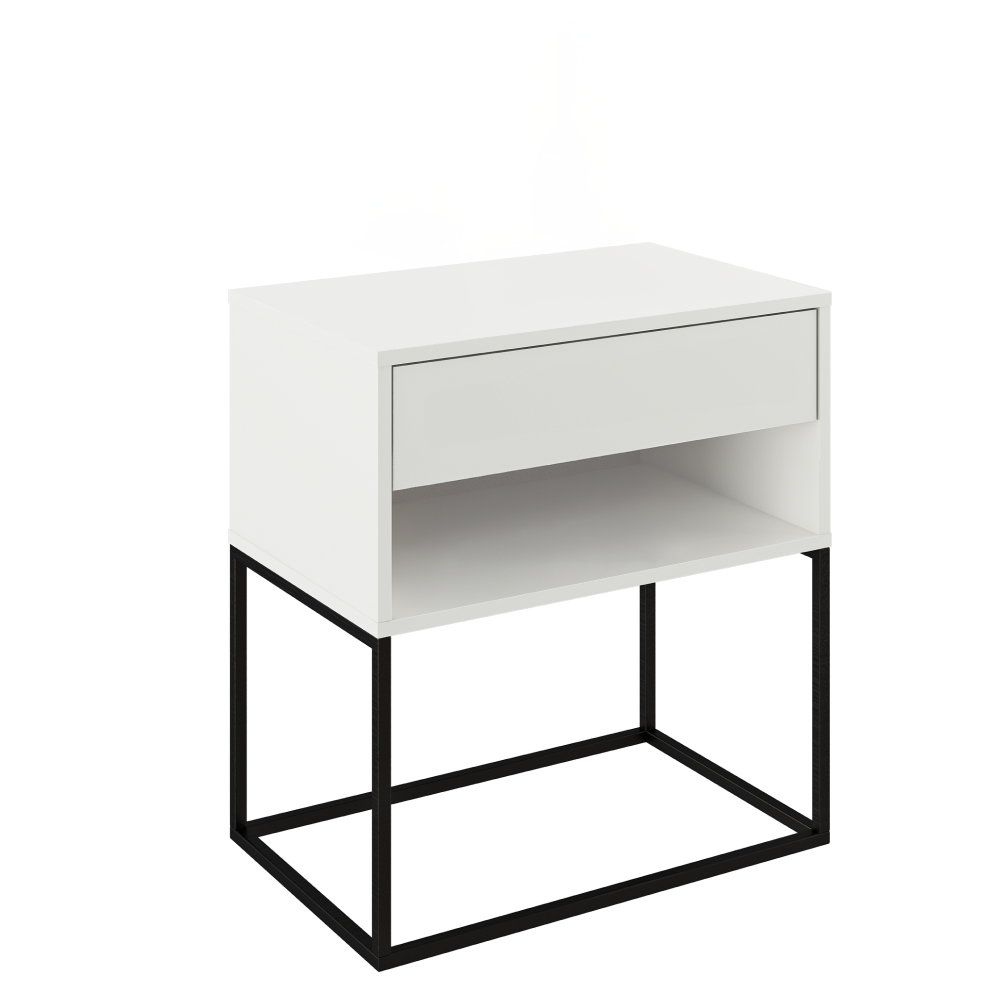 Éjjeliszekrény/kisasztal, fehér/fekete, ARTI TYP 2 Éjjeliszekrény/kisasztal, fehér/fekete, ARTI TYP 2
