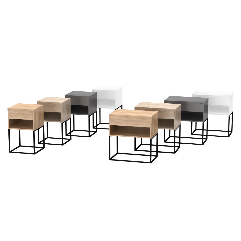 Éjjeliszekrény/kisasztal, sonoma tölgy/fekete, ARTI TYP 2 Éjjeliszekrény/kisasztal, sonoma tölgy/fekete, ARTI TYP 2