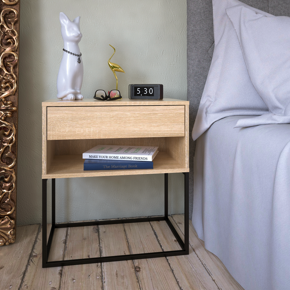 Éjjeliszekrény/kisasztal, sonoma tölgy/fekete, ARTI TYP 2 Éjjeliszekrény/kisasztal, sonoma tölgy/fekete, ARTI TYP 2