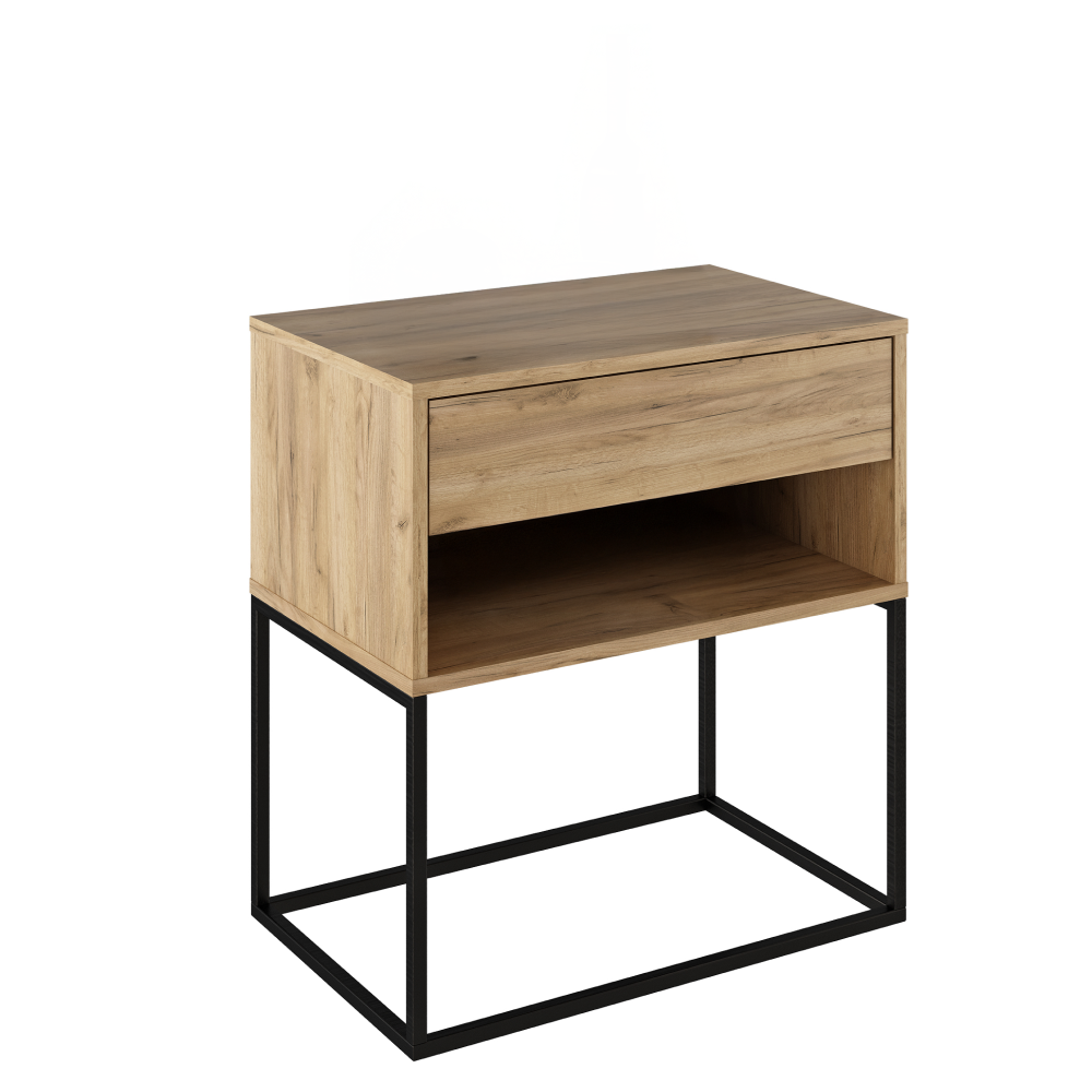 Éjjeliszekrény/kisasztal, artisan tölgy/fekete, ARTI TYP 2 Éjjeliszekrény/kisasztal, artisan tölgy/fekete, ARTI TYP 2