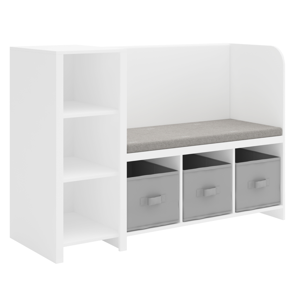 Polcállvány paddal, fehér/szürke, BENKO Polcállvány paddal, fehér/szürke, BENKO