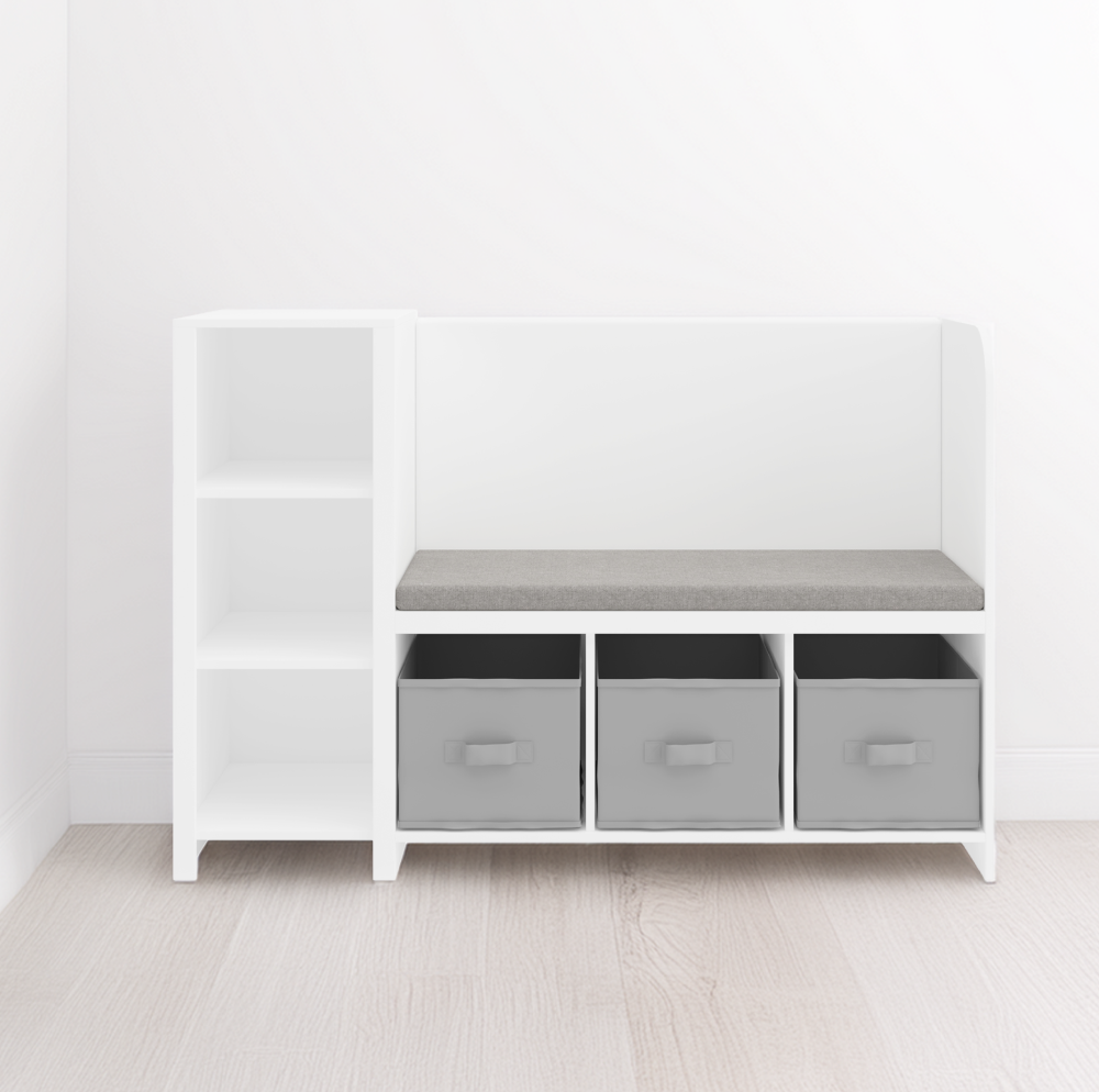 Polcállvány paddal, fehér/szürke, BENKO Polcállvány paddal, fehér/szürke, BENKO