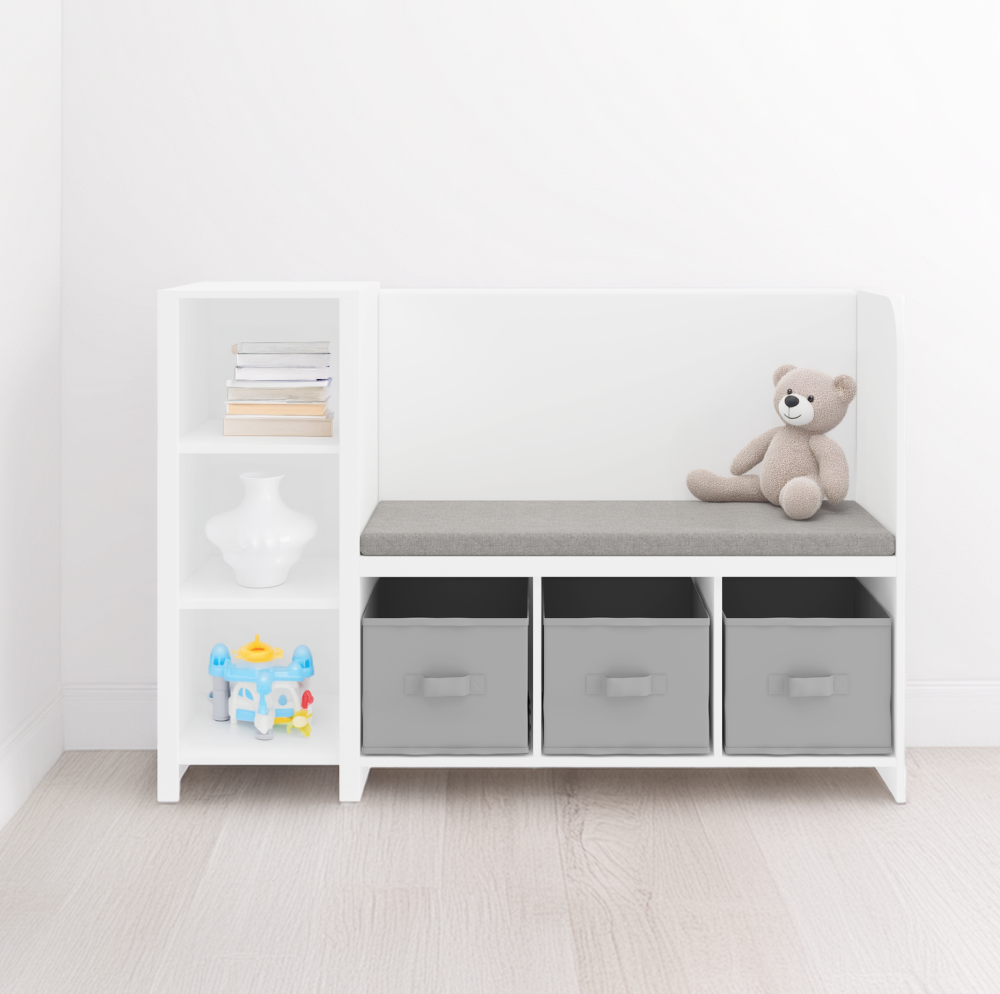 Polcállvány paddal, fehér/szürke, BENKO Polcállvány paddal, fehér/szürke, BENKO