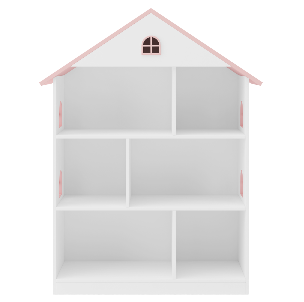 Gyerek könyvespolc, fehér/rózsaszín, MAISON TYP 1