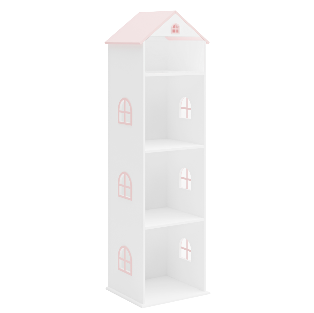 Gyerek könyvespolc, fehér/rózsaszín, MAISON TYP 2