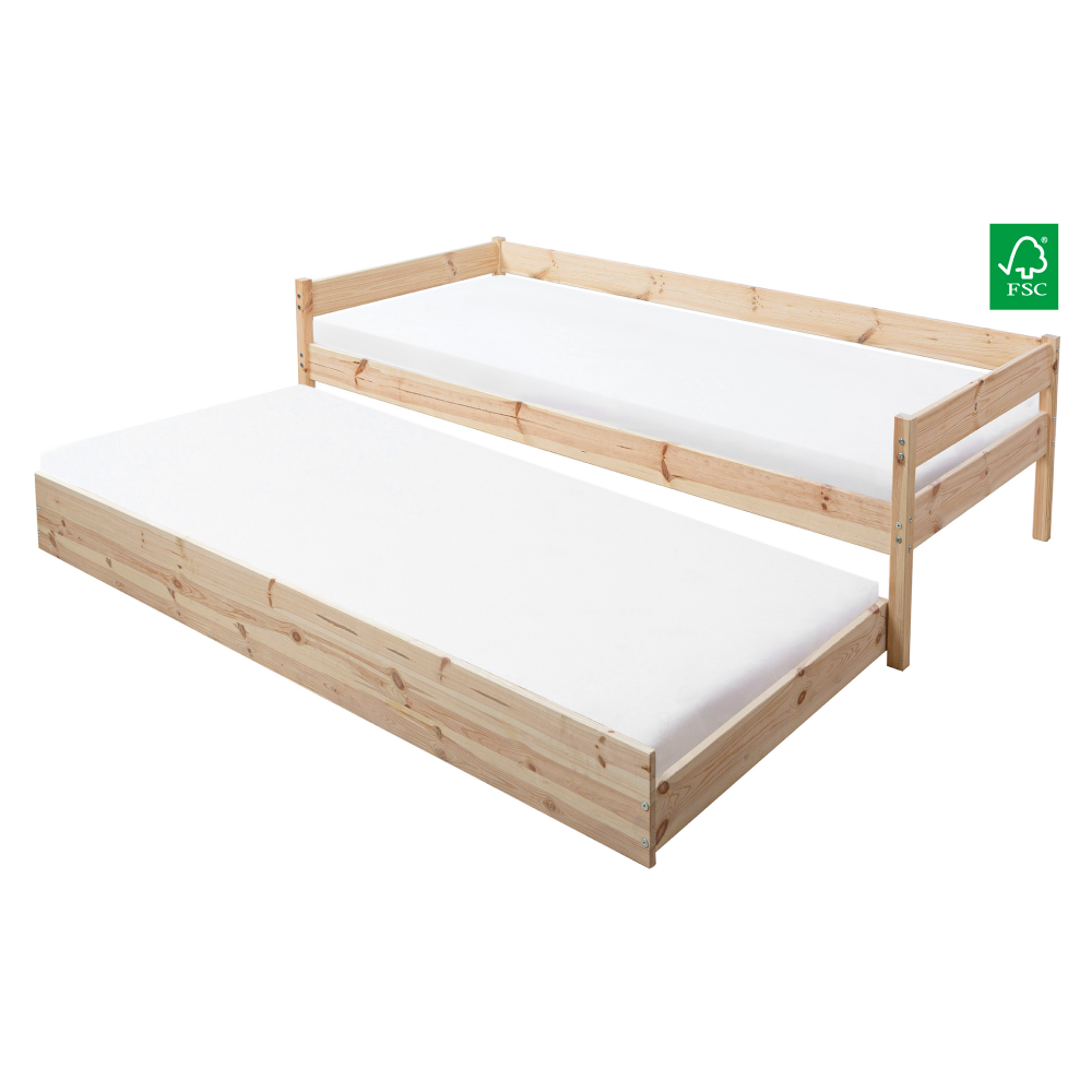 Ágy ágyráccsal, 140x200, lucfenyő, BENY