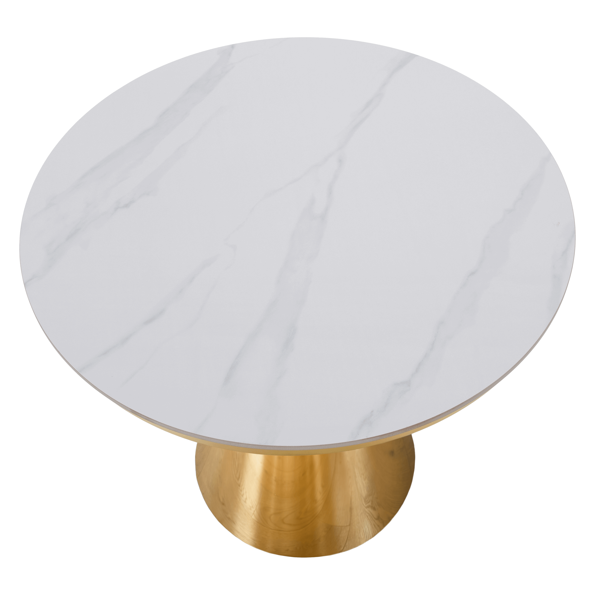 Jedálenský stôl, zlatá/biely mramor, GREIS TYP 1