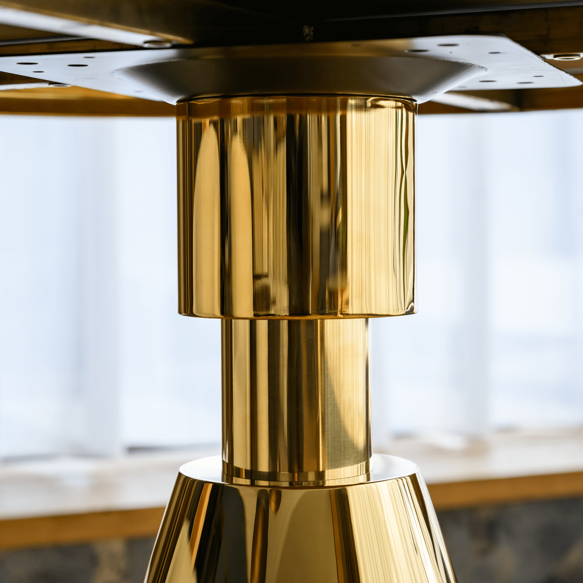 Jedálenský stôl, zlatá/biely mramor, GREIS TYP 1