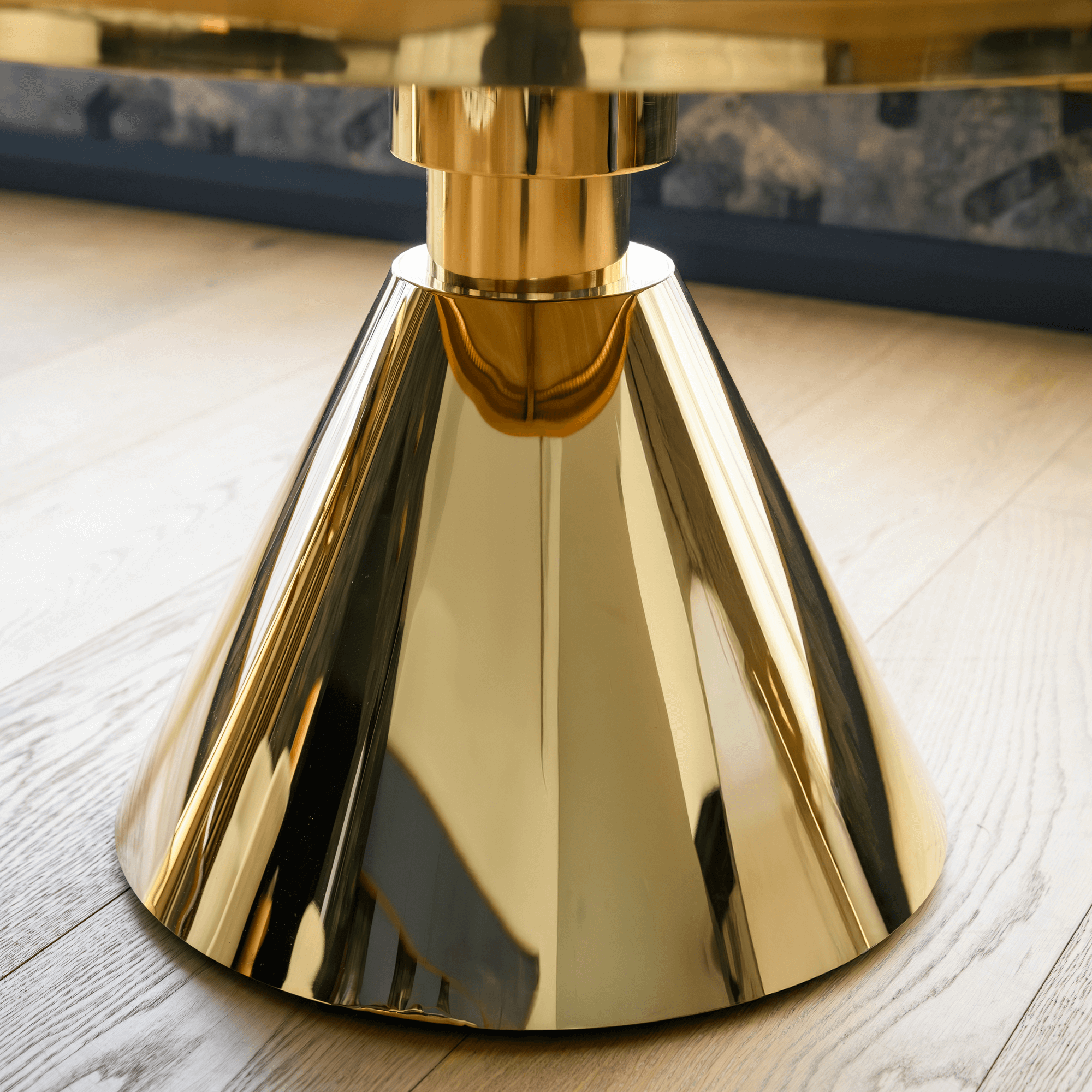 Konferenčný stolík, zlatá/biely mramor, GREIS TYP 2