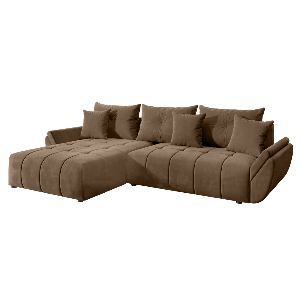 Univerzálna sedacia súprava, svetlohnedá, BELDA ROH