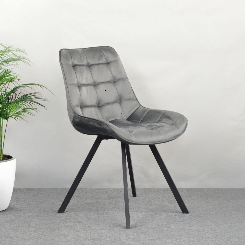 Jedálenská stolička, tmavosivá Velvet látka/čierna, SAMIRA